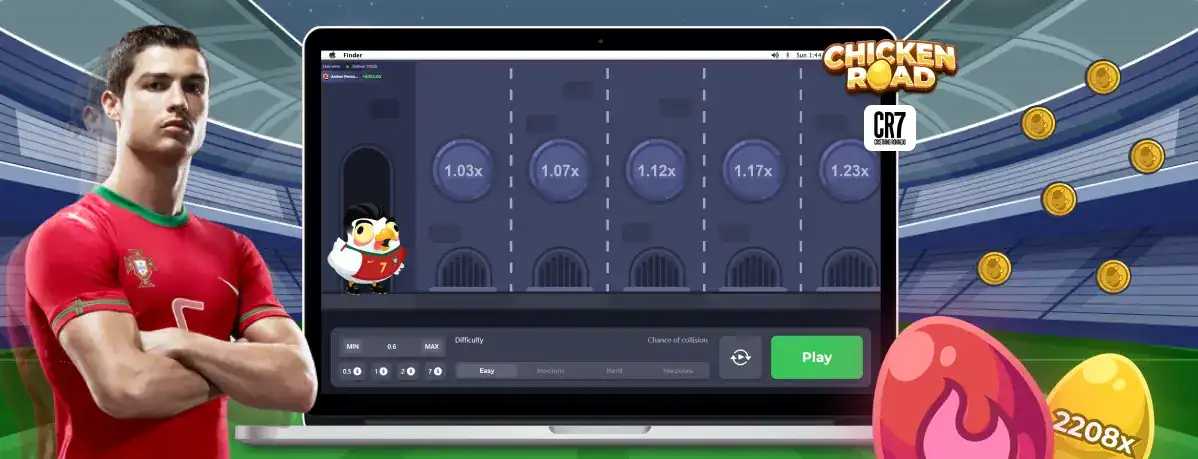 Gameplay Chicken Road Cristiano Ronaldo.